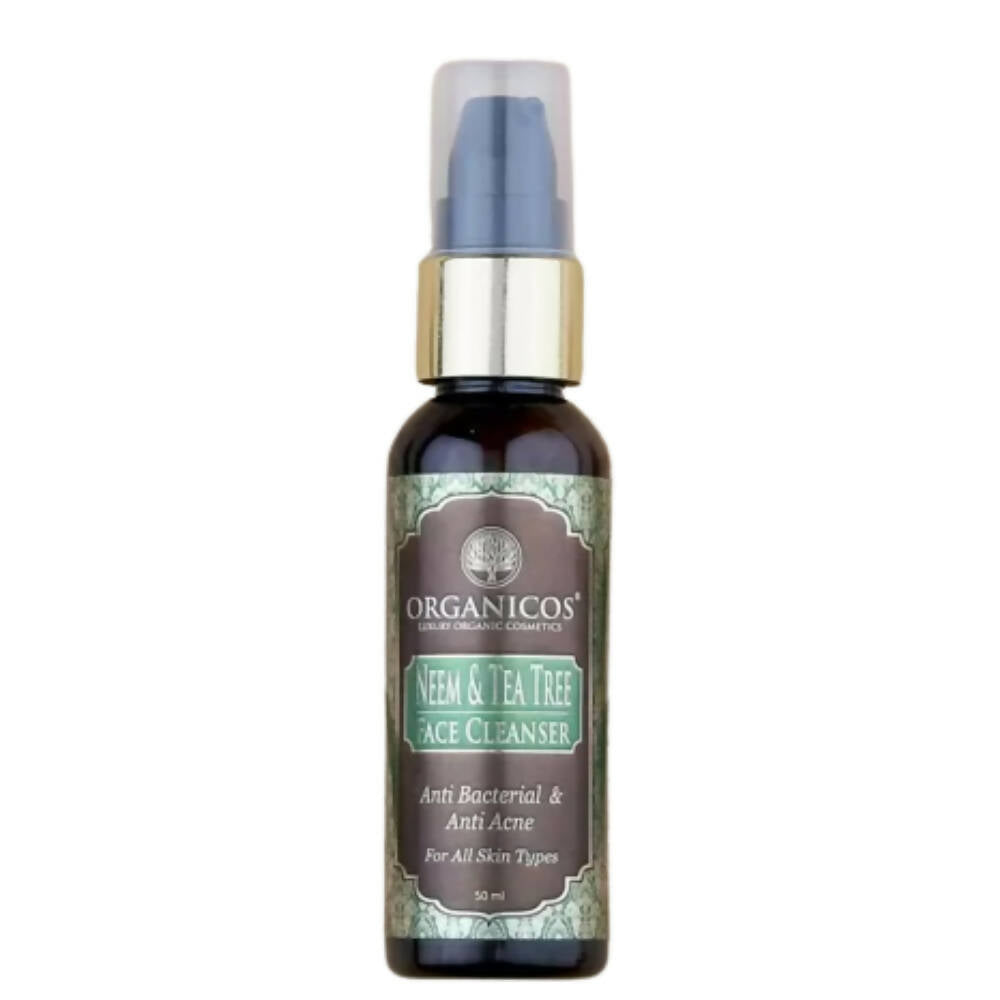 Organicos Neem & Tea Tree Face Cleanser bottle on a white background