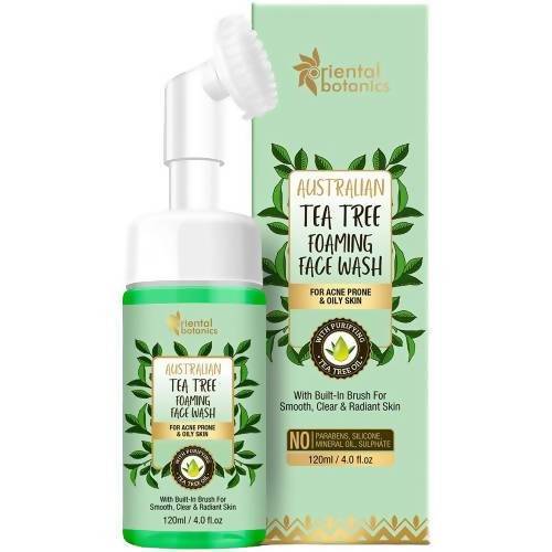 Oriental Botanics Australian Tea Tree Foaming Face Wash with packaging on a white background