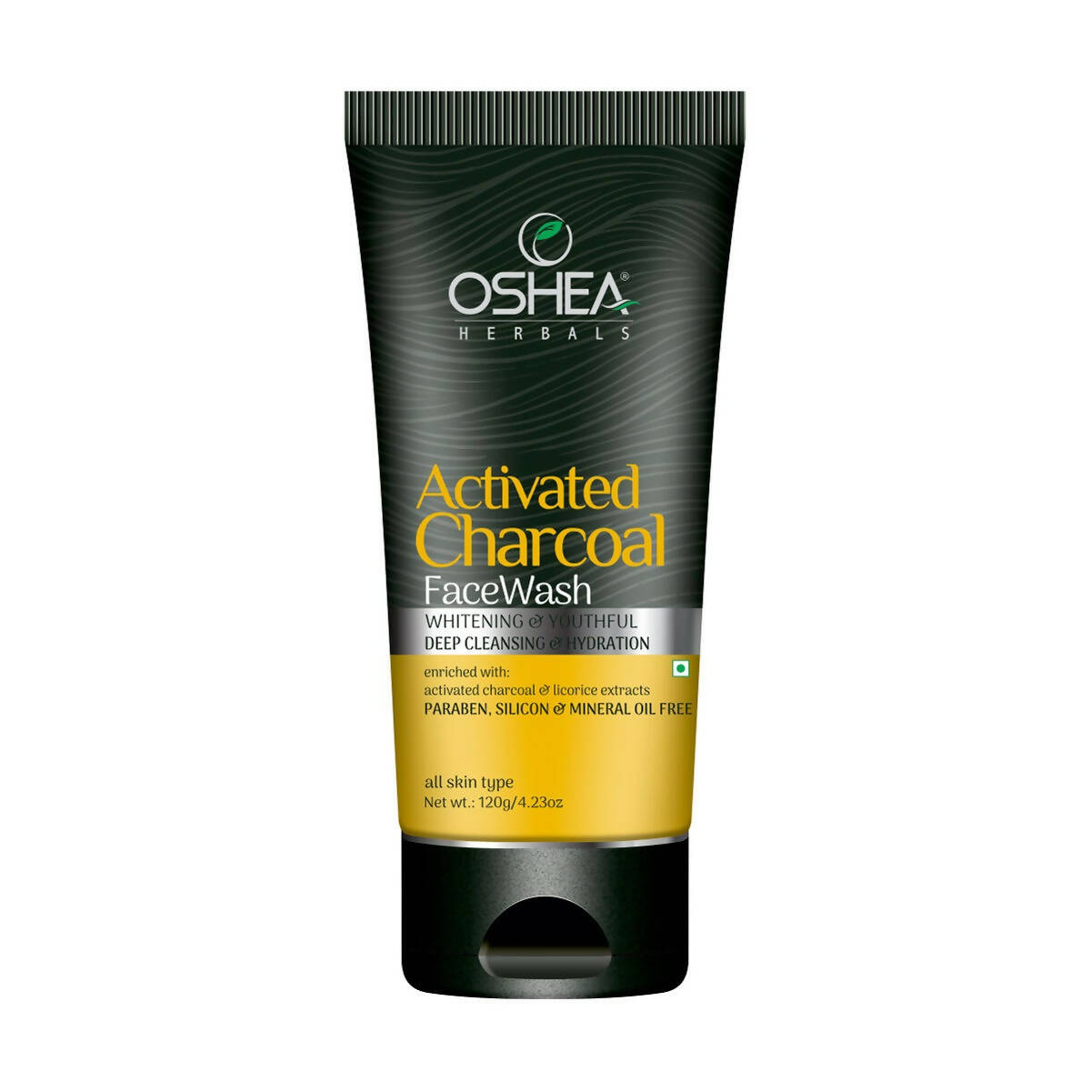 Oshea Herbals Activated Charcoal Face Wash tube on a white background