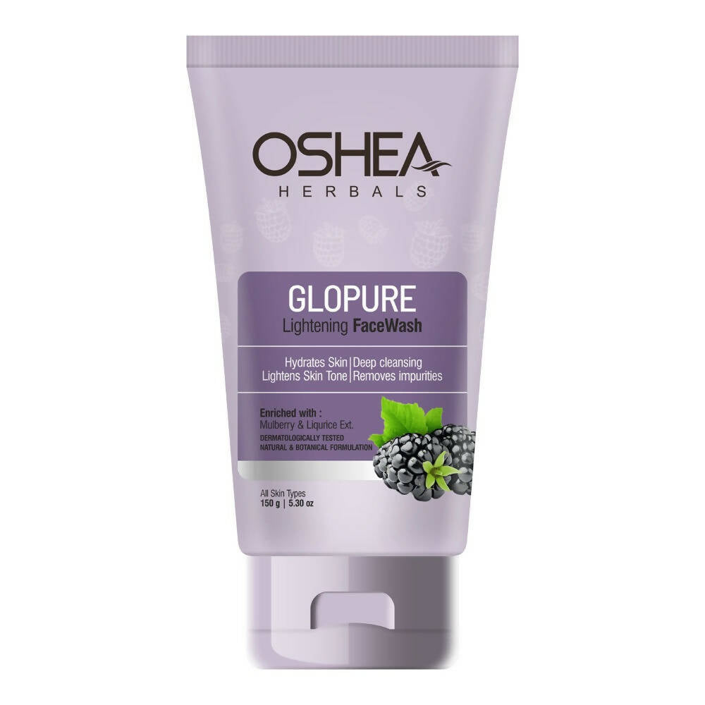 Oshea Herbals Glopure Lightening Face Wash tube on a white background