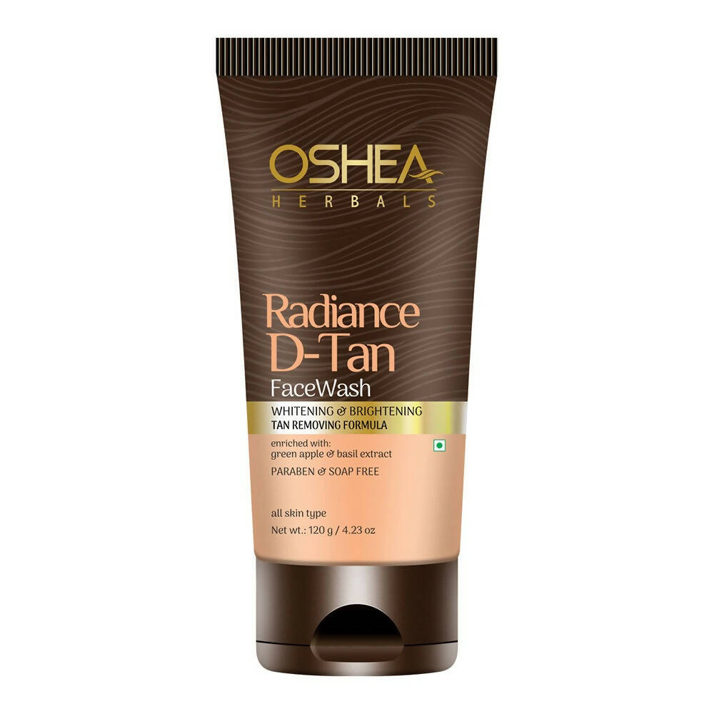 Oshea Herbals Radiance D-Tan Face Wash tube on a white background