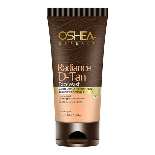 Oshea Herbals Radiance D-Tan Face Wash tube on a white background