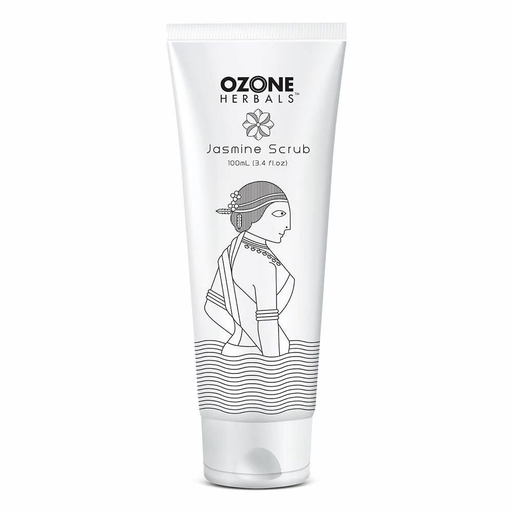 Ozone Herbals Jasmine Scrub tube on a white background