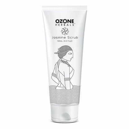 Ozone Herbals Jasmine Scrub tube on a white background