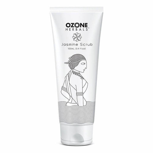 Ozone Herbals Jasmine Scrub tube on a white background