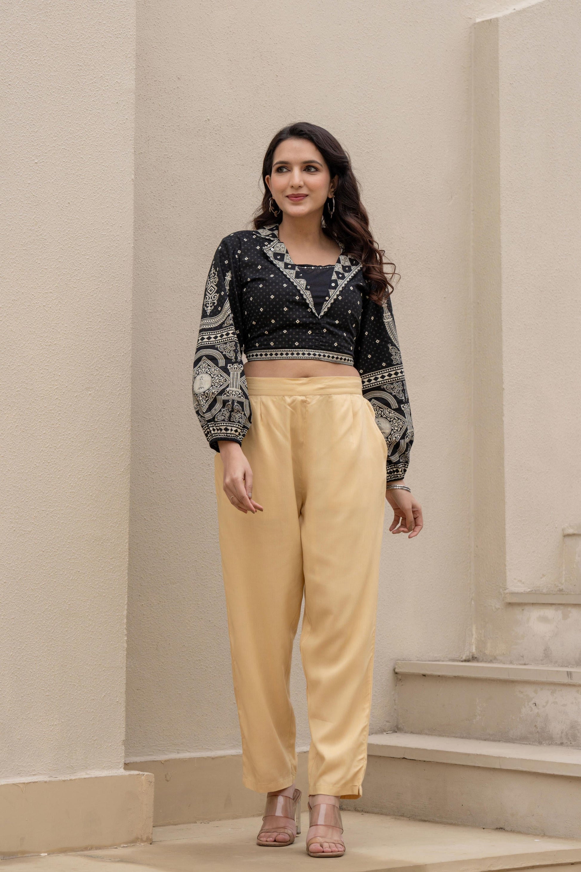 Juniper Gold Solid Viscose Pants