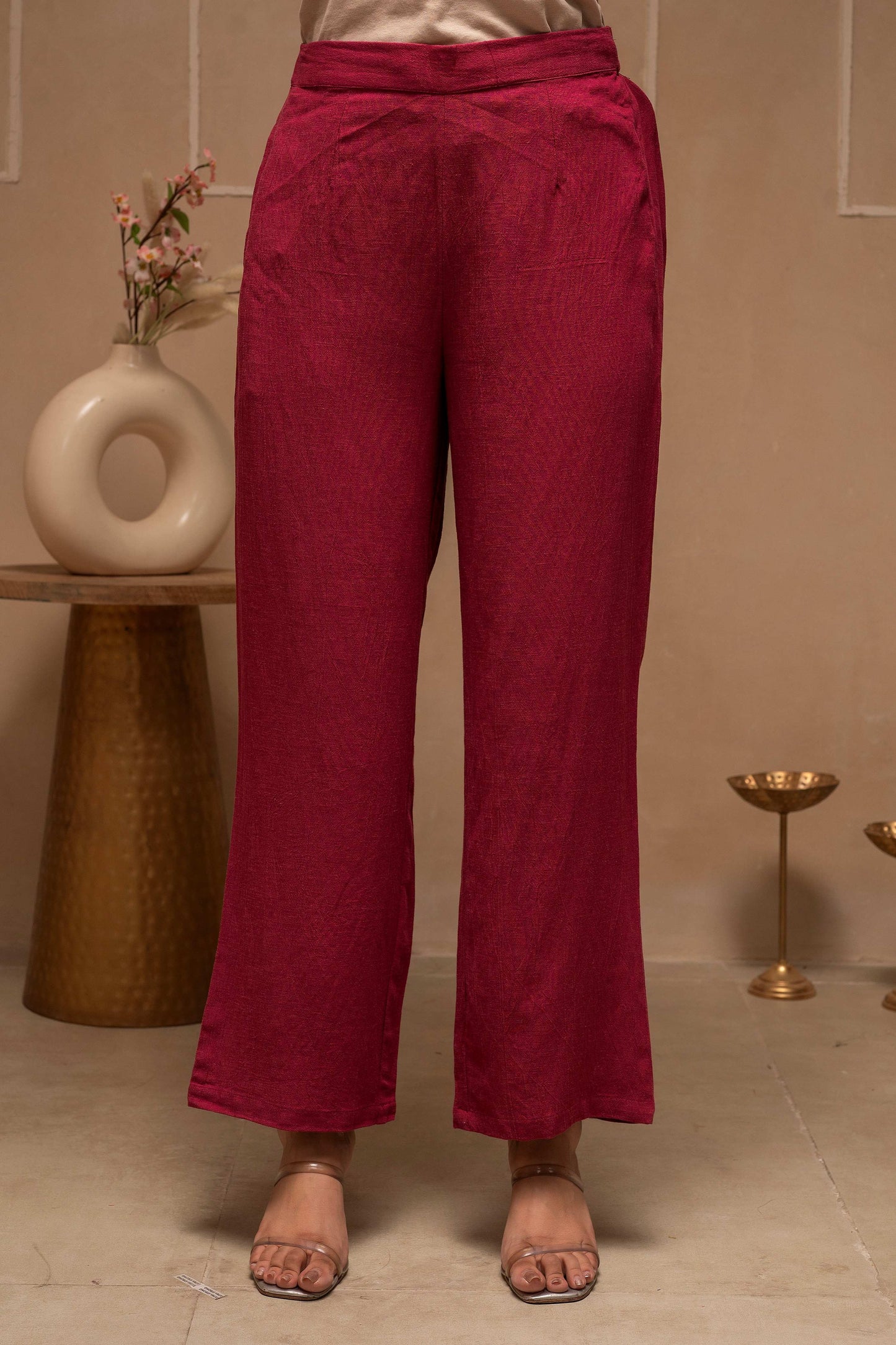Juniper Rose Pink Embroidered Viscose Co-Ord Set With Thread Work Detailing