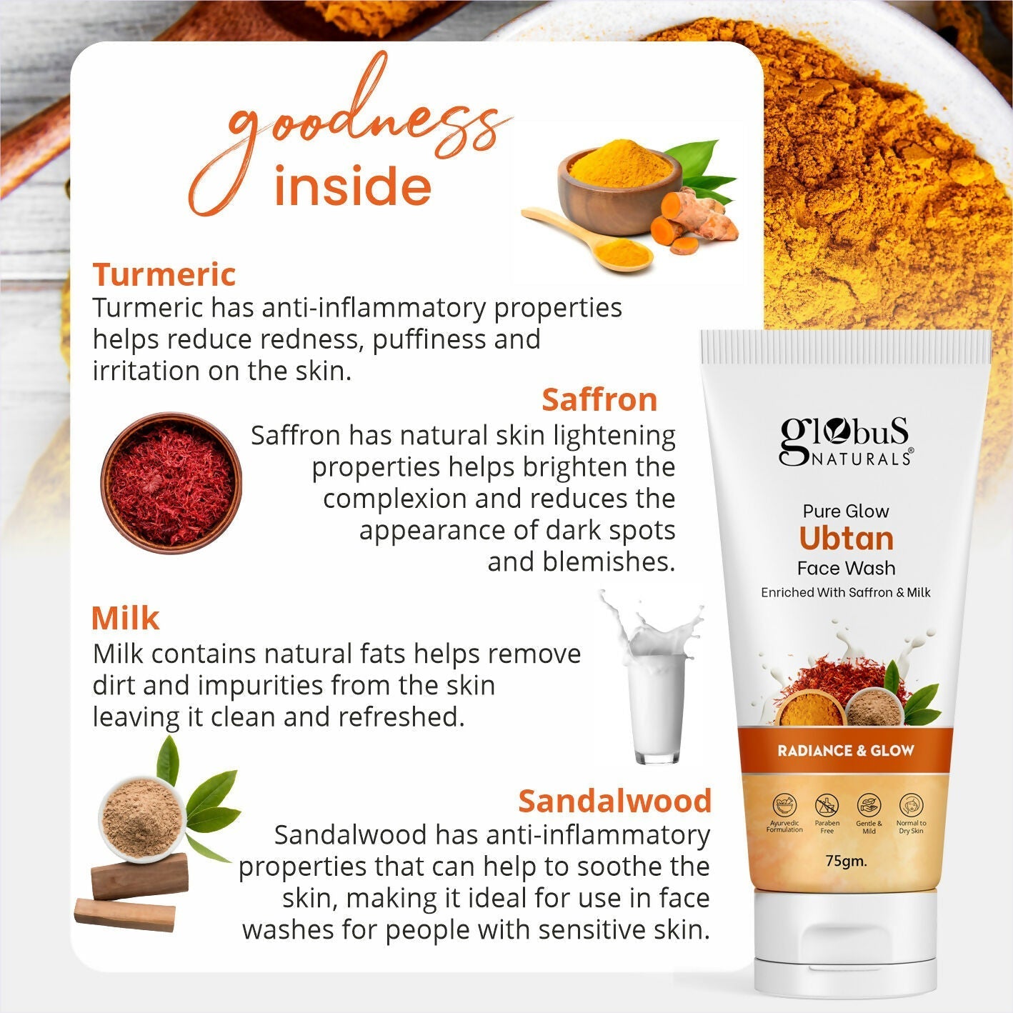 Globus Naturals Pure Glow Ubtan Face Wash