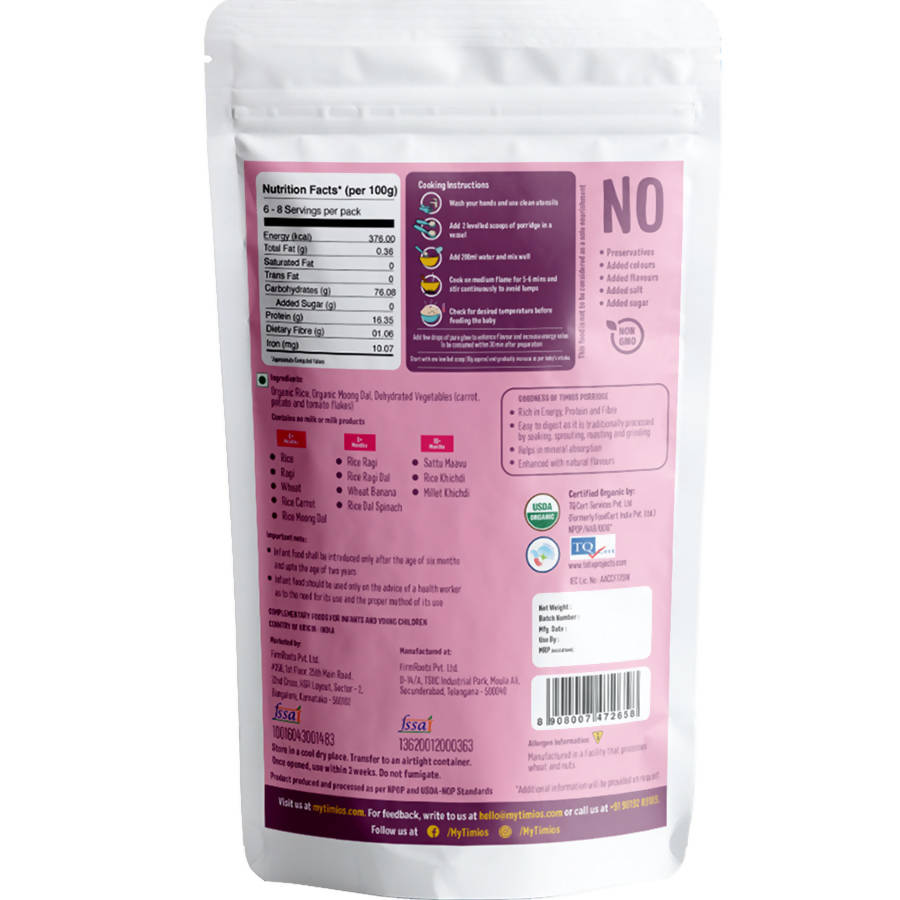 Timios Organic Rice Khichdi Porridge