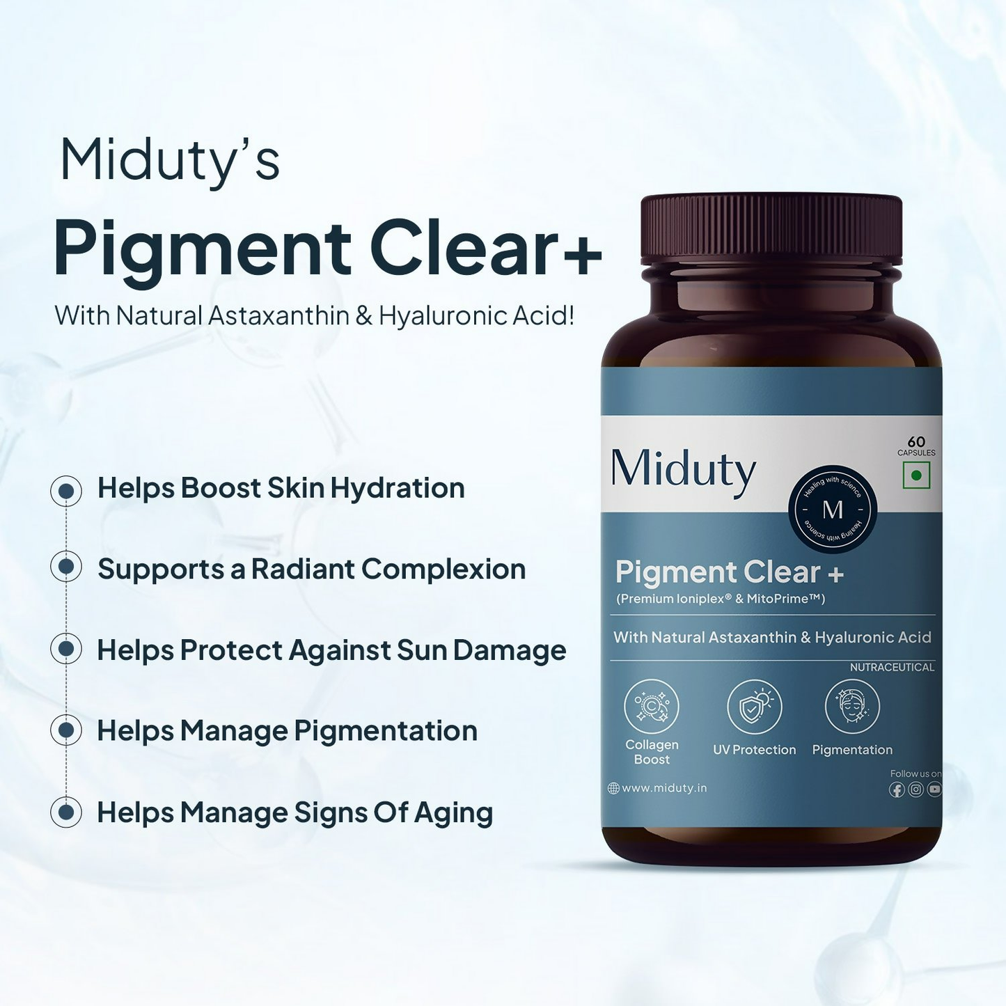 Miduty by Palak Notes Pigment Clear+ Oral Sunscreen Capsules