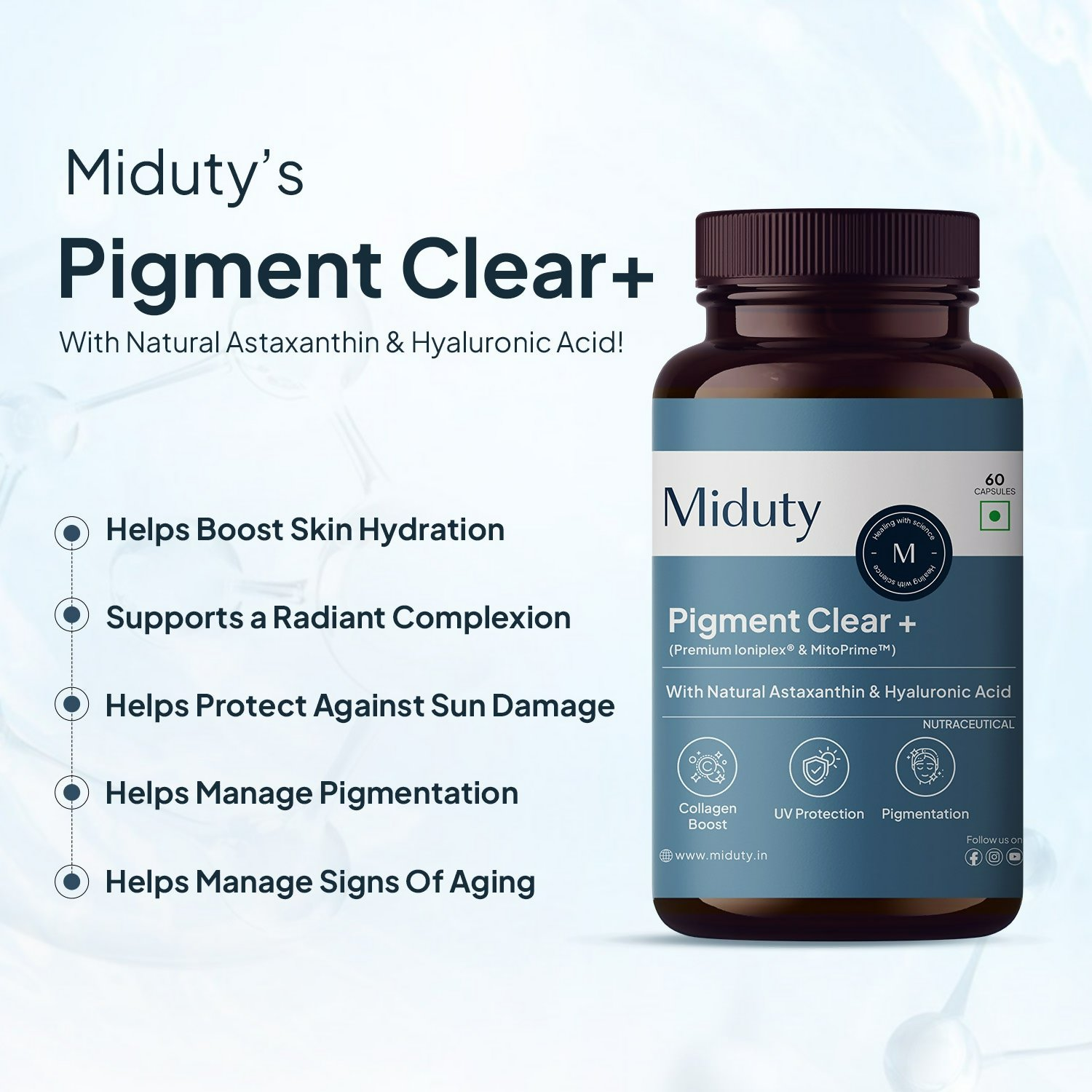 Miduty by Palak Notes Pigment Clear+ Oral Sunscreen Capsules