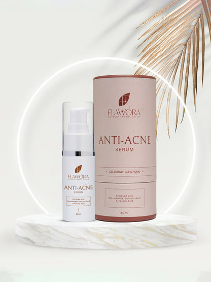 Flawora Anti Acne Serum to reduce Blackheads Open Pores, Excess Oil & Bumpy Texture