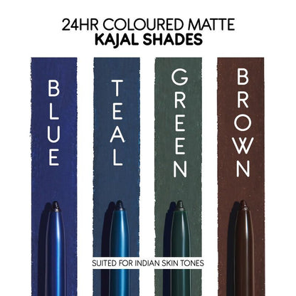 Kay Beauty By Katrina Kaif 24HR Coloured Matte Kajal - Blue