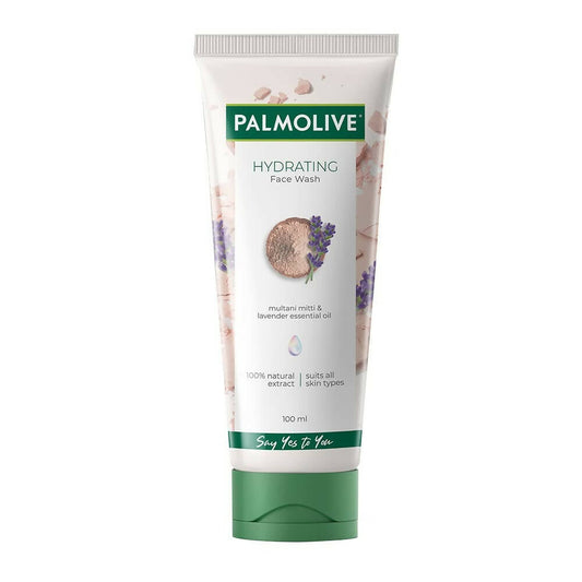 Palmolive hydrating face wash tube on a white background