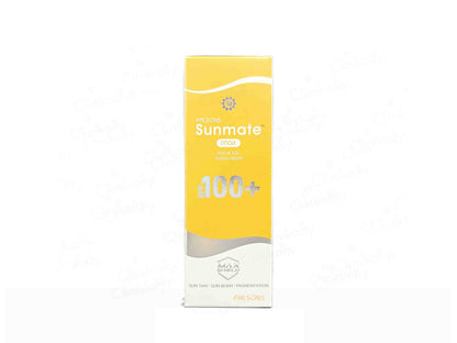 Sunscreen packaging with 'Sunmate' branding on a white background