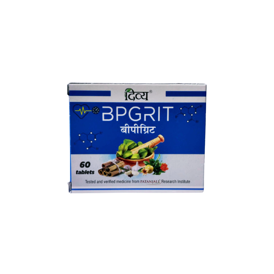 Box of BPGRIT tablets with branding and product details on a white background