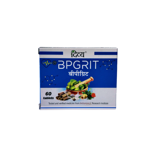Box of BPGRIT tablets with branding and product details on a white background