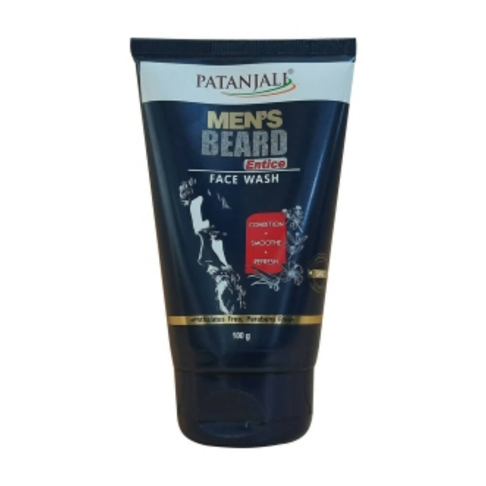 Patanjali Men's Beard Entice Face Wash tube on a white background