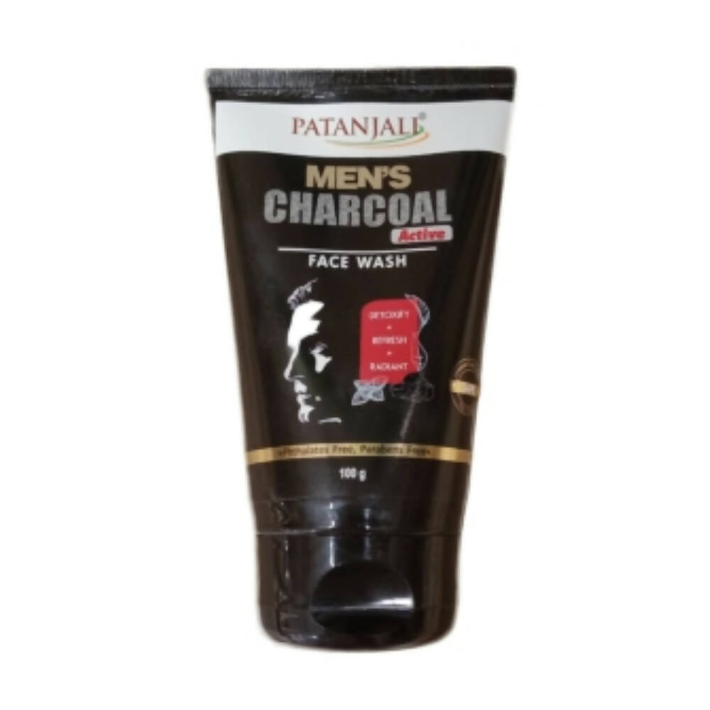 Patanjali Men's Charcoal Face Wash tube on a white background