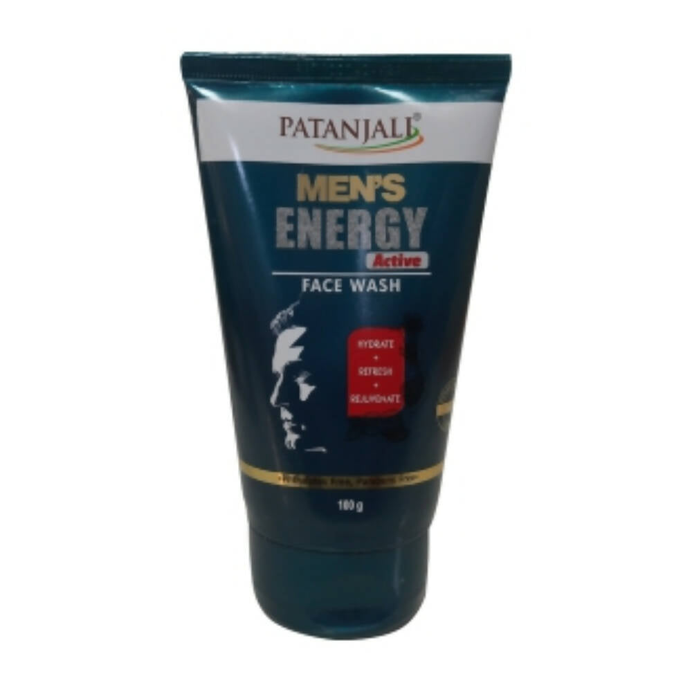 Patanjali Men's Energy Face Wash tube on a white background