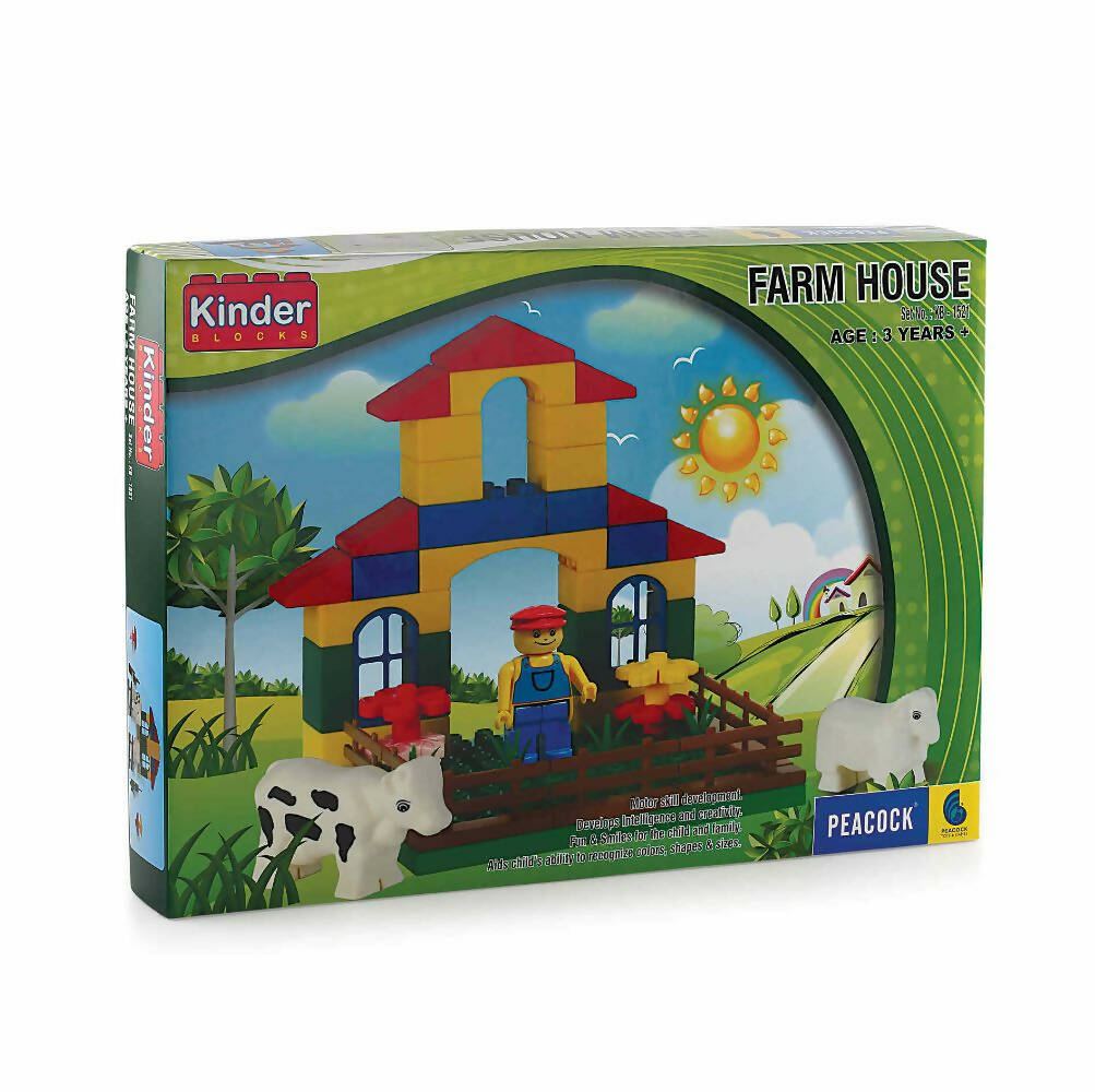 Kinder Blocks Farm House toy set packaging on a white background