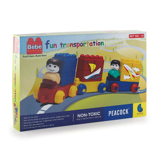 Bébe Blocks toy train set packaging on a white background