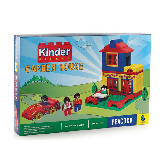 Kinder Blocks Garden House toy set packaging with colorful design and toy figures on a white background