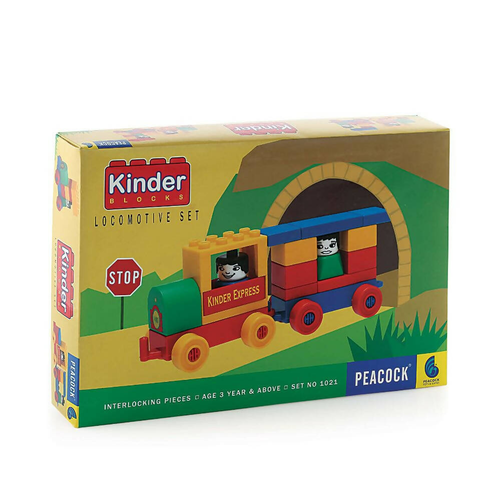 Kinder Blocks locomotive set packaging on a white background