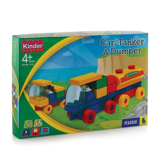 Kinder Blocks toy set packaging with a train model on a white background