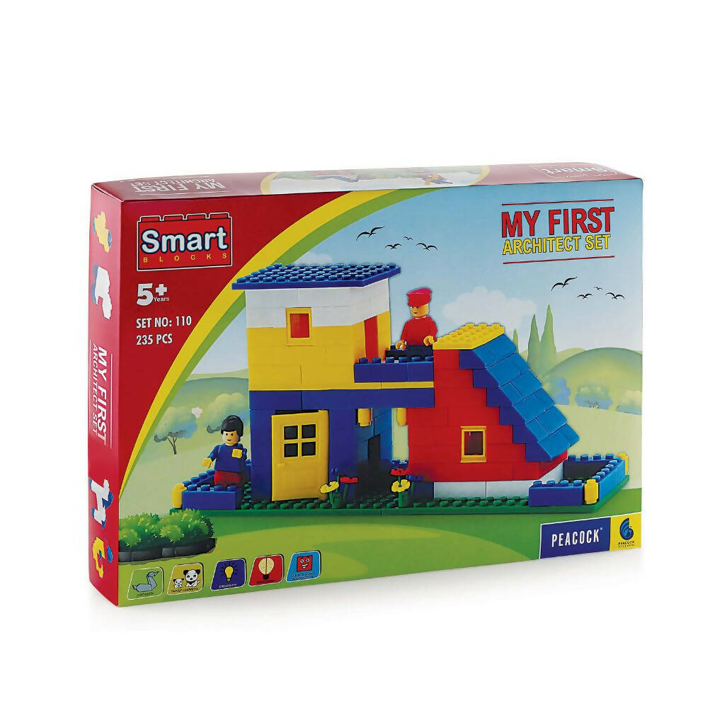 Smart Build toy building set packaging with colorful design and text
