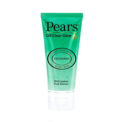 Pears Oil Clear Glow Facewash tube on a white background