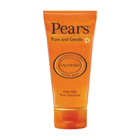 Orange tube of Pears Pure and Gentle Facewash on a white background