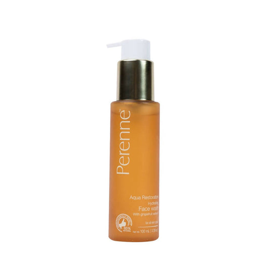Orange bottle with white cap labeled 'Perenne' on a white background