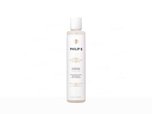 Shampoo bottle with 'Philip B' branding on a white background