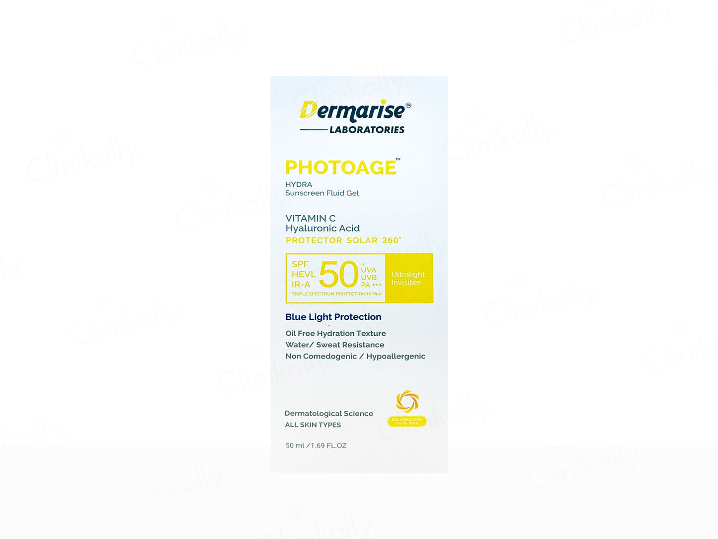 Dermarise Photoage sunscreen packaging on a white background
