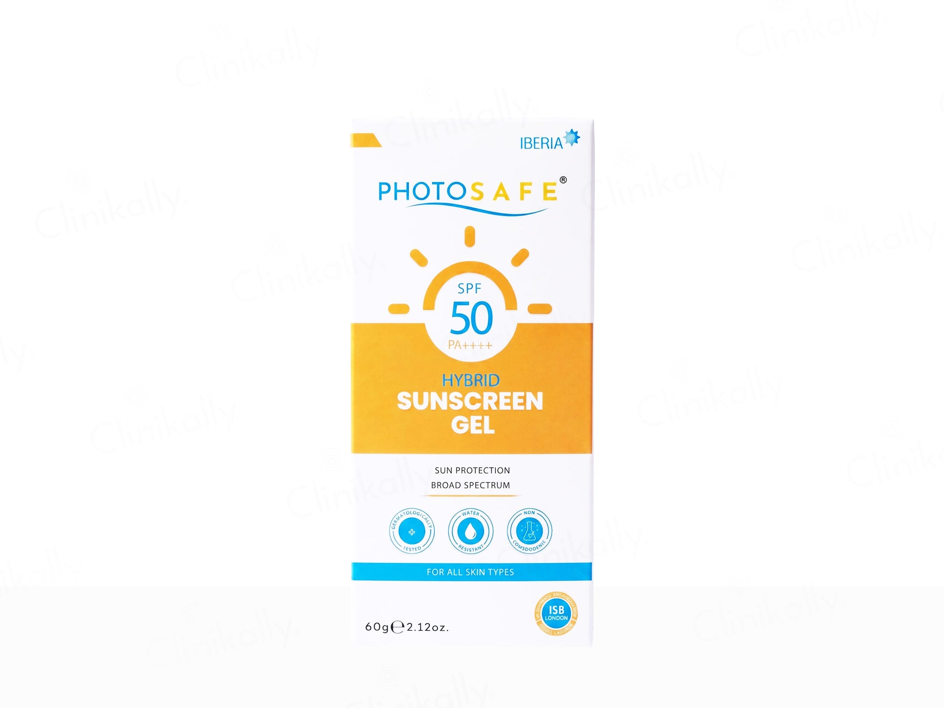 Photosafe sunscreen gel packaging on a white background