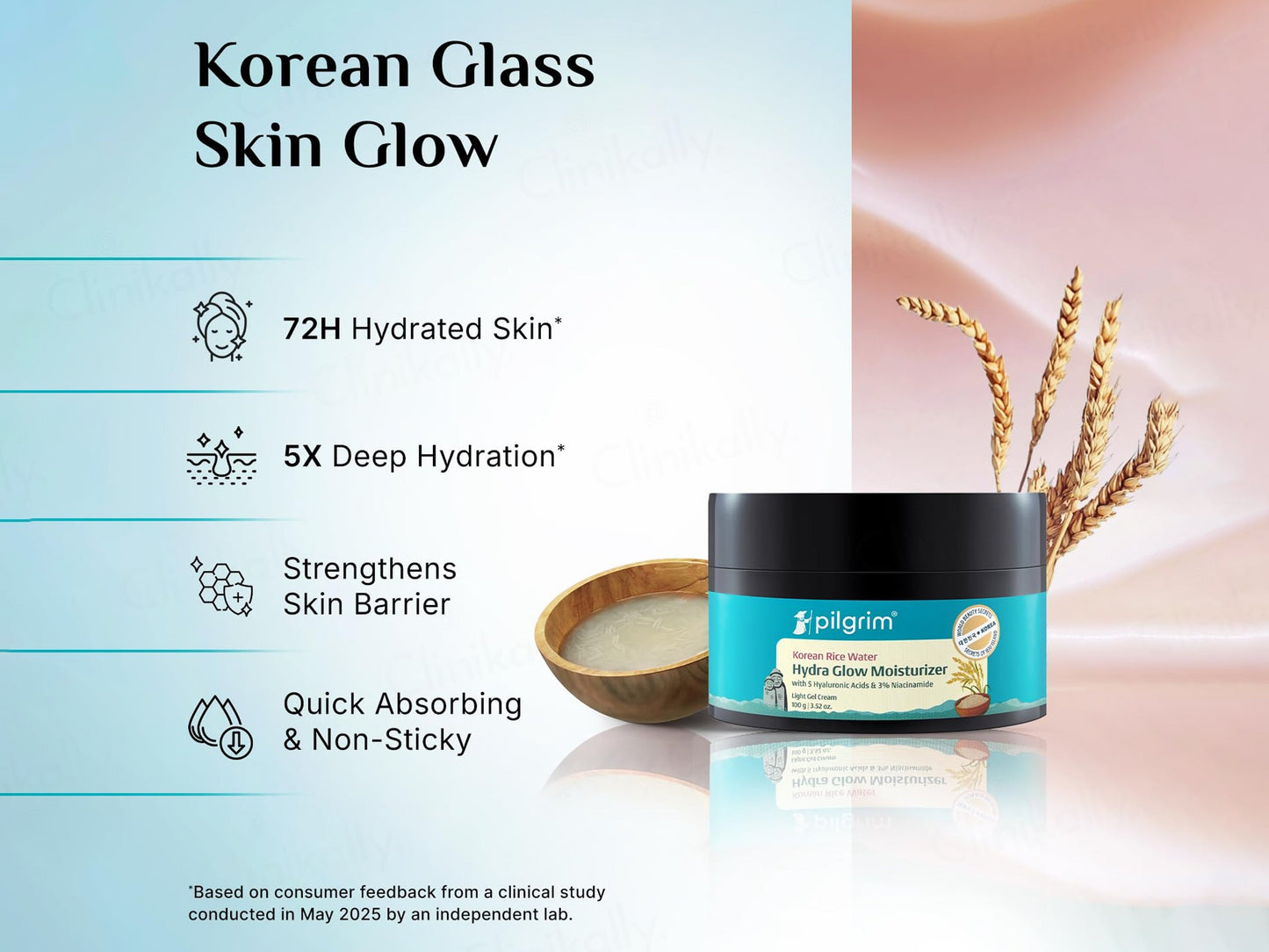 Pilgrim Korean Rice Water Hydra Glow Light Gel Cream Moisturizer