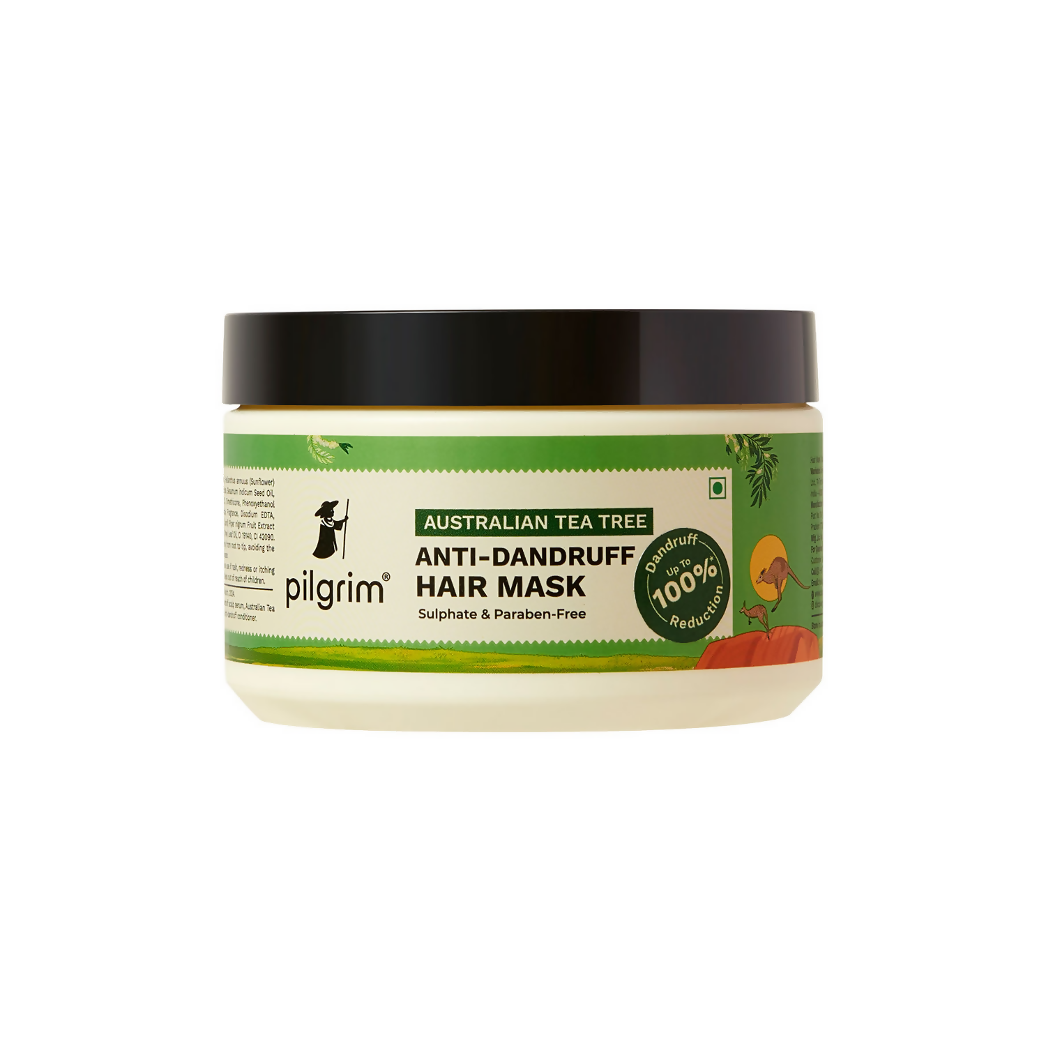 Jar of Pilgrim Australian Tea Tree Anti-Dandruff Hair Mask on a white background