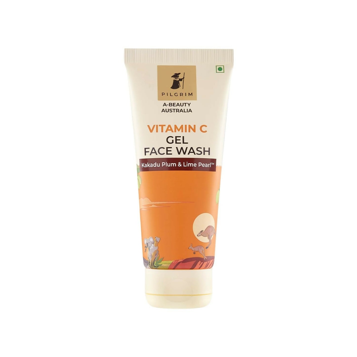 Tube of Pilgrim Australia Vitamin C Gel Face Wash on a white background