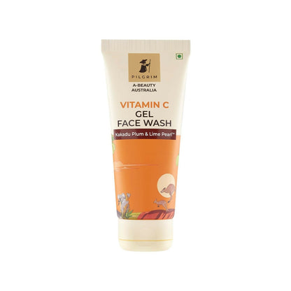 Tube of Pilgrim Australia Vitamin C Gel Face Wash on a white background