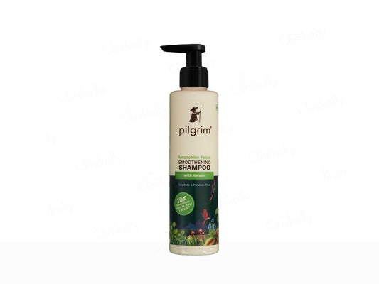 Pilgrim shampoo bottle on a white background