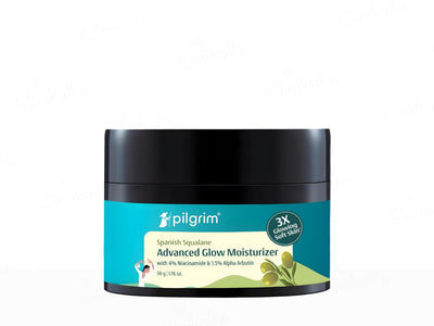 Pilgrim Spanish Squalane Advanced Glow Moisturizer jar on a white background
