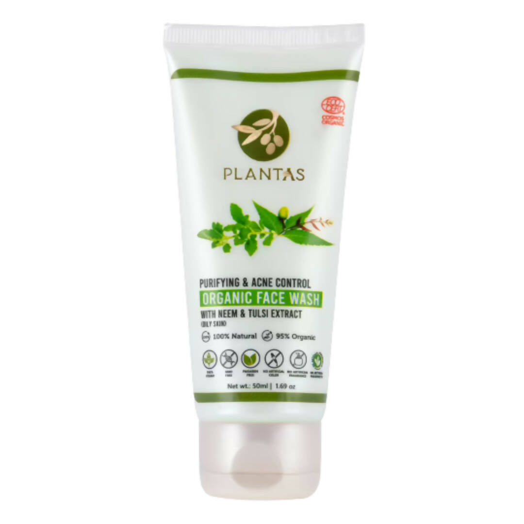 Tube of Plantas organic face wash on a white background