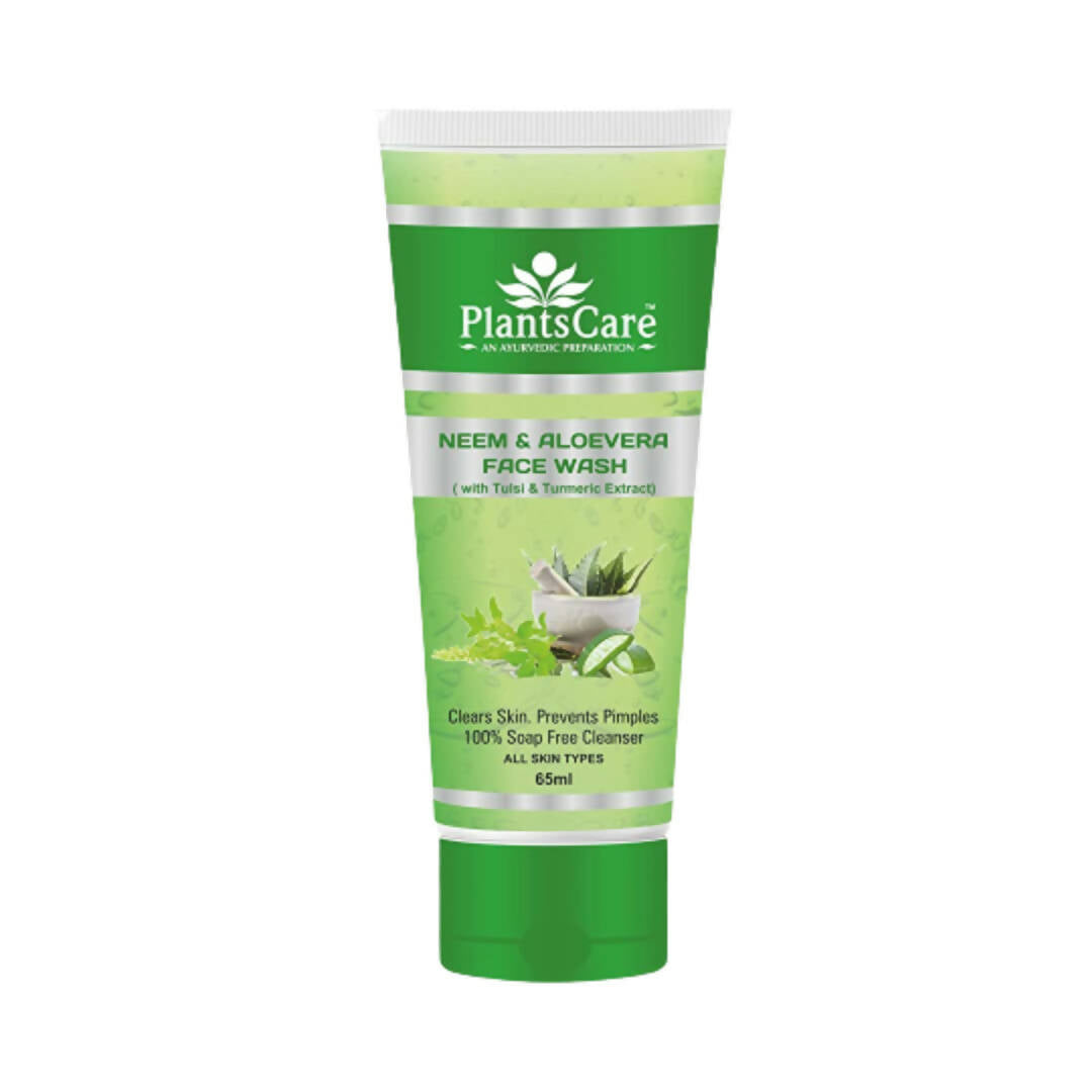 Tube of PlantsCare Neem & Aloe Vera Face Wash on a white background