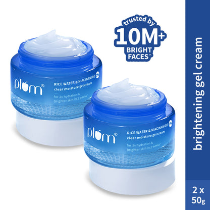 Plum 2% Niacinamide & Rice Water Daily Brightening Gel Cream Duo