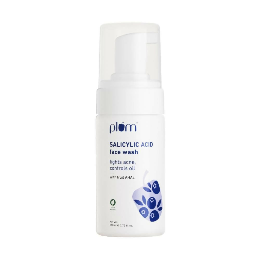 Plum Salicylic Acid face wash bottle on a white background