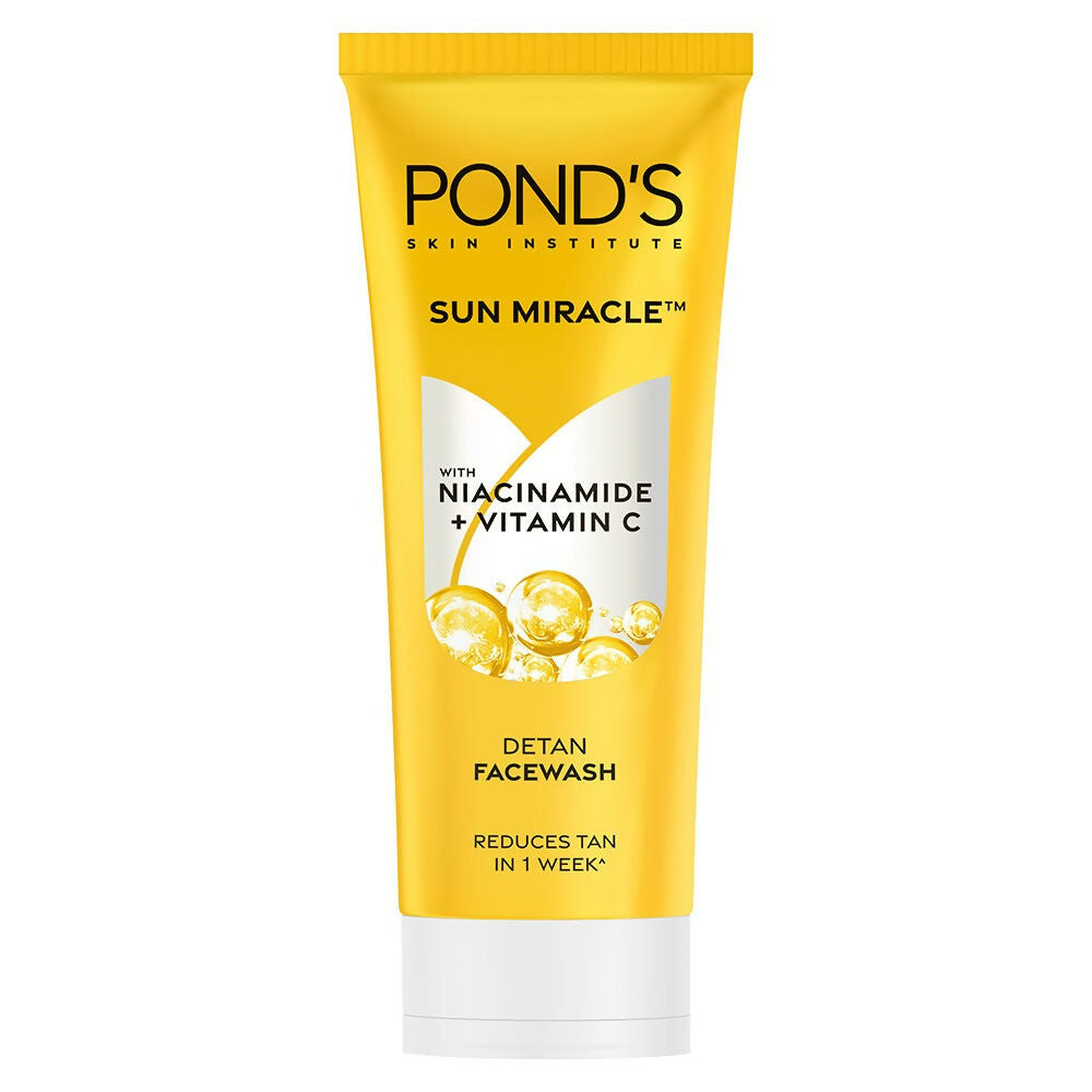 Pond's Sun Miracle Detan Facewash tube on a white background