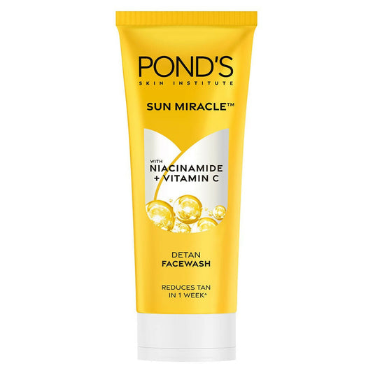 Pond's Sun Miracle Detan Facewash tube on a white background