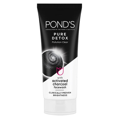 Ponds Pure Detox face wash tube on a white background