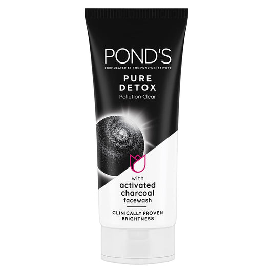 Ponds Pure Detox face wash tube on a white background